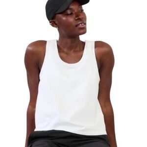 Athleta Essential‎ Slub Tank Top White Supima Cotton Sleeveless White SP NWT